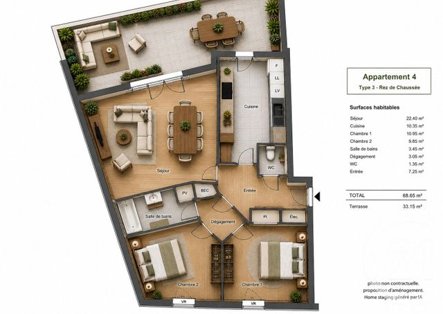Appartement T3 à vendre - 3 pièces - 68.85 m2 - NANTES - 44 - PAYS-DE-LOIRE - Century 21 Doulon