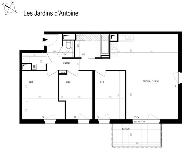 Appartement T4 à vendre - 4 pièces - 77.0 m2 - NANTES - 44 - PAYS-DE-LOIRE - Century 21 Doulon
