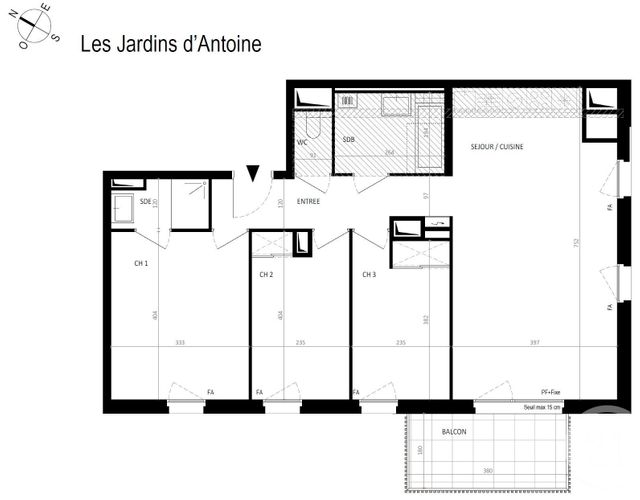 Appartement T4 à vendre - 4 pièces - 76.37 m2 - NANTES - 44 - PAYS-DE-LOIRE - Century 21 Doulon