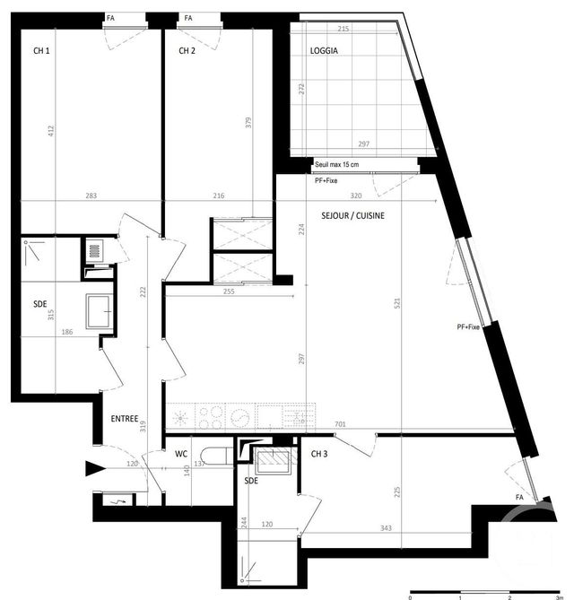 Appartement T4 à vendre - 4 pièces - 74.92 m2 - NANTES - 44 - PAYS-DE-LOIRE - Century 21 Doulon